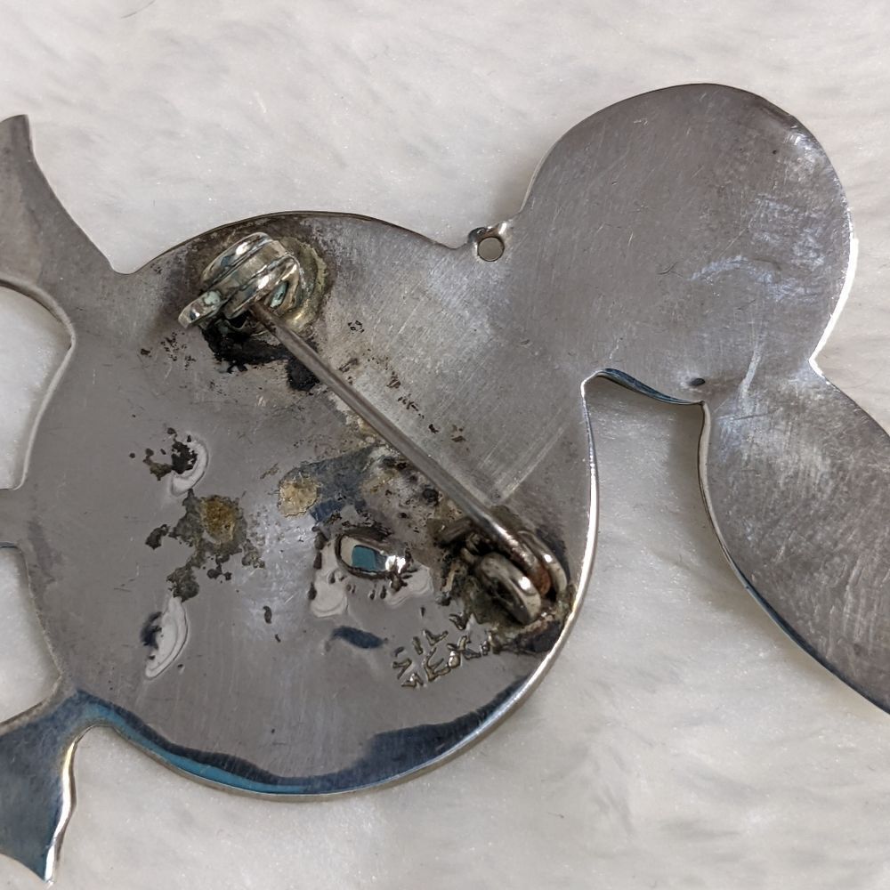 Vintage /Rare Mexico Sterling Silver & Abalone Whimsical Toucan Brooche - Picture 4 of 10